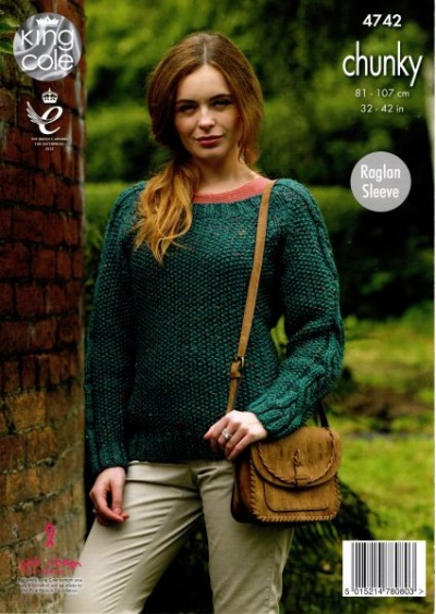 Knitting Pattern - King Cole 4742 - Chunky - Ladies Sweaters